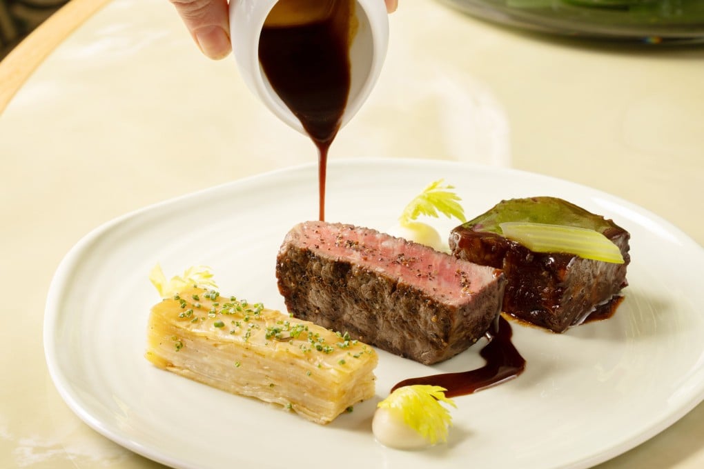 Beef tenderloin and braised short rib with celery and Bordelaise sauce from Terrace Boulud in Central, Hong Kong, part of its Mother’s Day celebration menu on May 10. Photo: Terrace Boulud