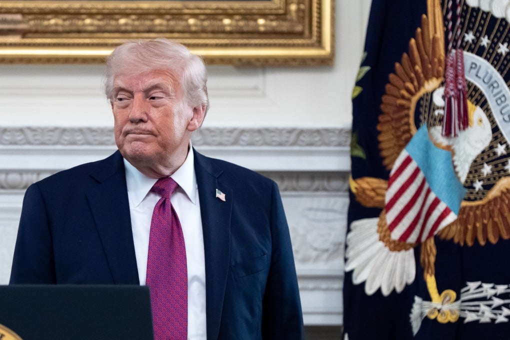 US President Donald Trump departs after speaking at an event at the White House on Tuesday. Photo: AP