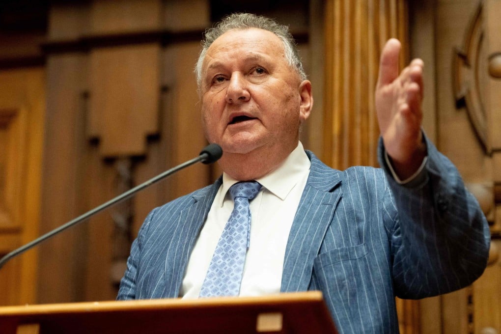 NZ First deputy leader Shane Jones speaks to the media in Wellington on March 27. Photo: AFP