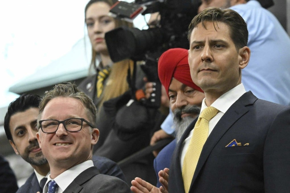 Canadians Michael Spavor and Michael Kovrig in 2023. Photo: AP