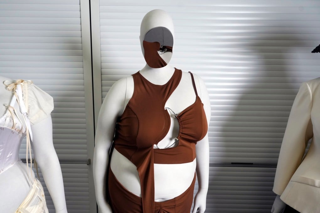 An ensemble by designer Karoline Vitto appears on a mannequin model of plus-size model Charlie Reynolds (centre) at the Metropolitan Museum of Art during preparations for the coming Met Gala exhibition titled “Costume Art”. Photo: Charles Sykes/Invision/AP
