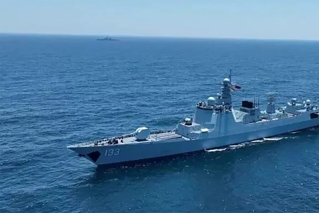 The PLA’s Type 052DL upgraded guided-missile destroyer Baotou, which led the 133rd task force in western Pacific exercises this week. Photo: Handout