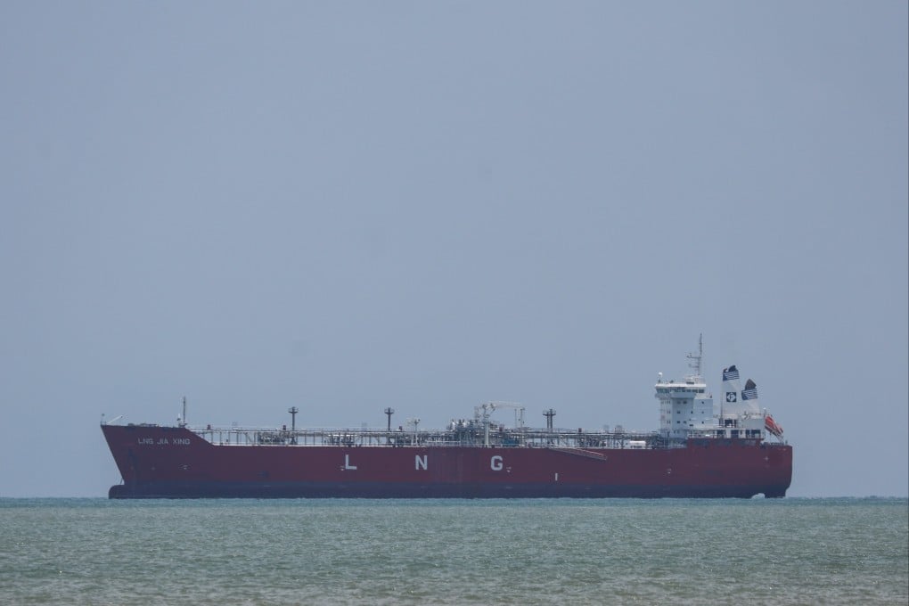 The liquefied natural gas tanker LNG Jia Xing passes through the Strait of Malacca, a route for most of China’s maritime trade and energy imports. Photo: EPA