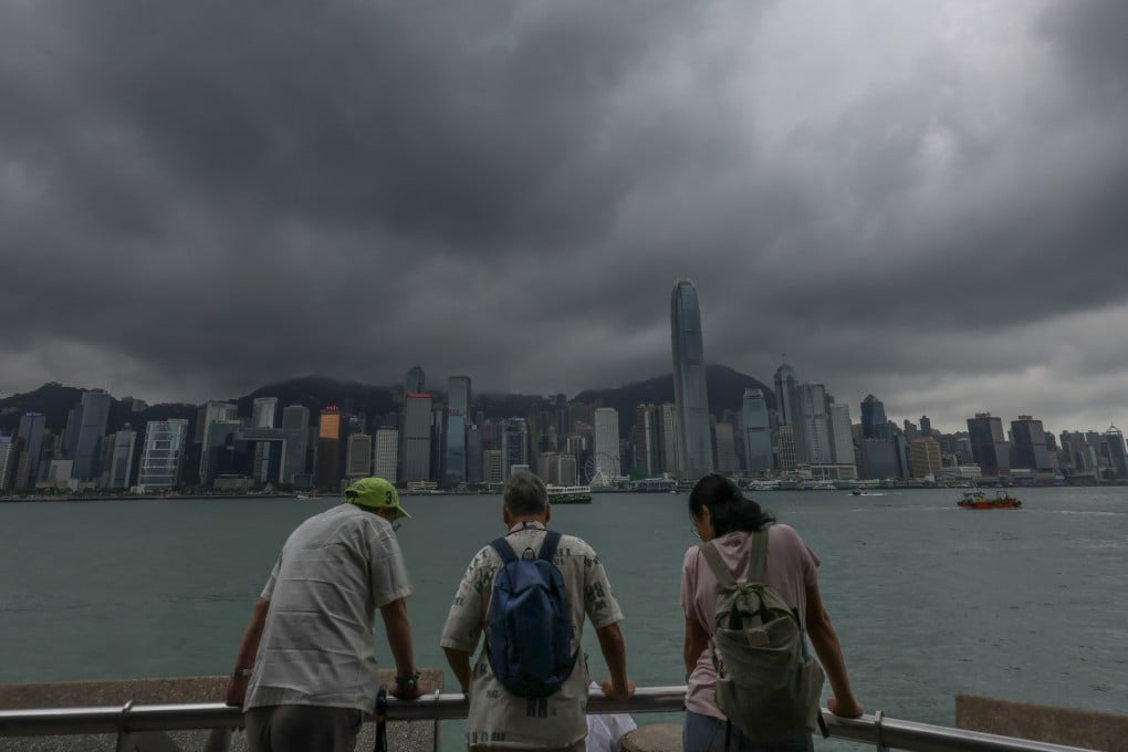 Dark clouds hang above the city earlier this month. Photo: Jelly Tse