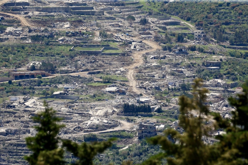 Destroyed houses in the southern Lebanon village of Beit Lif. Photo: Xinhua