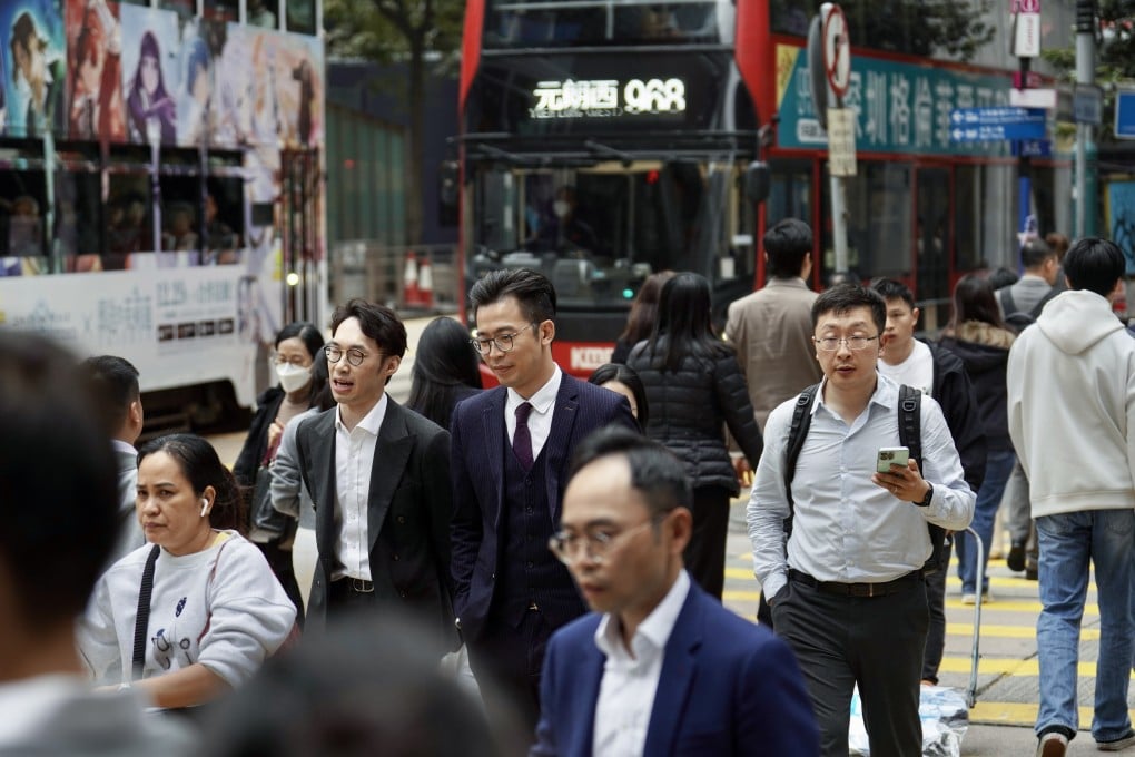 People walk through Central during the lunch hour on January 30, 2026. Photo: Karma Lo