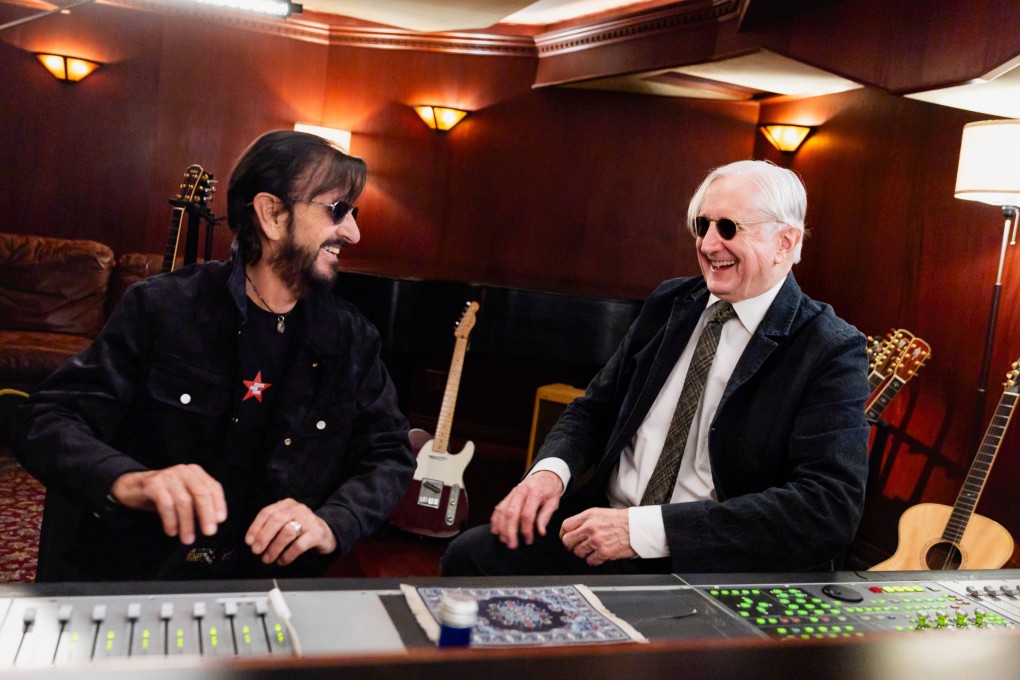 Ringo Starr (left) enjoys a laugh with Long Long Road producer T Bone Burnett. The former Beatle’s 22nd studio album comprises 10 country songs and features musicians including Sheryl Crow, St Vincent and Molly Tuttle. Photo: Universal Music/dpa