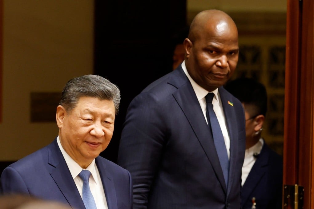 Chinese President Xi Jinping and Mozambique’s President Daniel Chapo hold talks in Beijing on April 21. Photo: AP