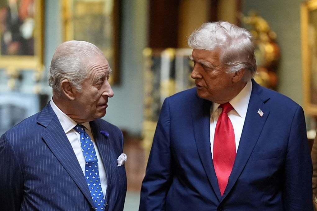 Britain’s King Charles (left) speaks with US President Donald Trump at Windsor Castle in September 2025. Photo: Reuters