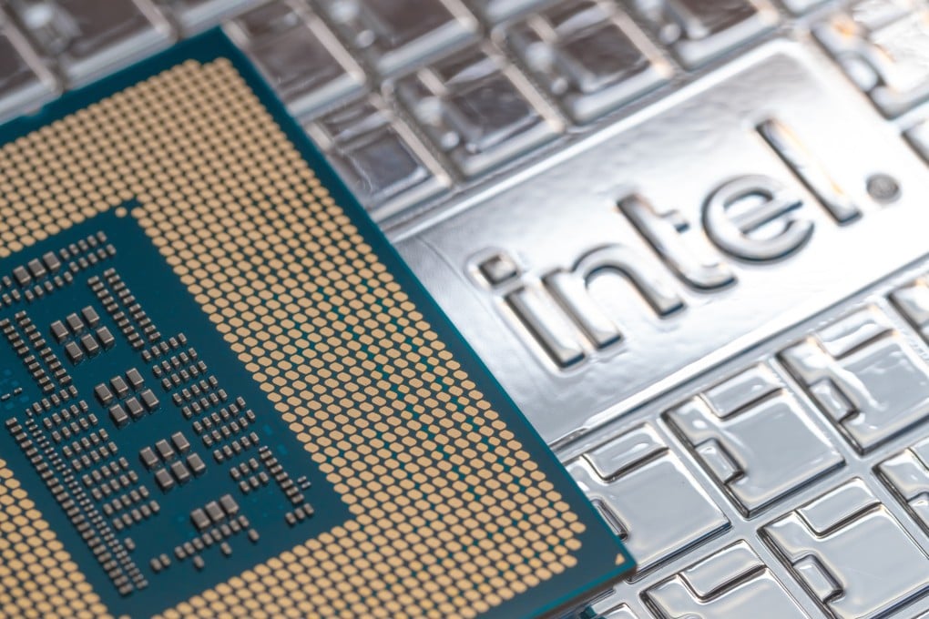 The Intel logo seen on its Core i9-14900K CPU. Photo: Shutterstock Images
