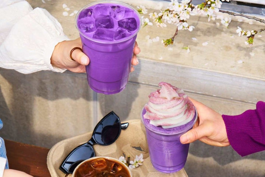 Ube-flavoured drinks from Korean coffee chain A Twosome Place. Photo: Instagram/atwosomeplace_official