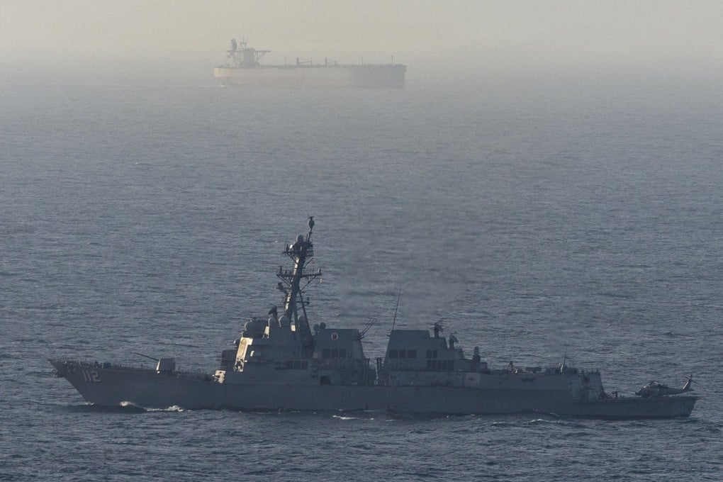 Guided-missile destroyer USS Michael Murphy patrols the Arabian Sea during a maritime blockade on April 15. Photo: US Navy/AFP