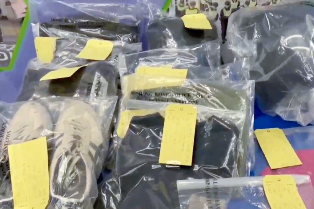 Evidence seized during the operation. Police say the group primarily targeted motorcycles parked in back alleys or secluded areas in West Kowloon and Tsuen Wan, where surveillance coverage was limited. Photo: Handout