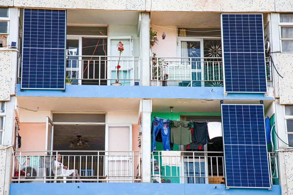Solar panels on a residential building in Matanzas, Cuba. Photo: AFP