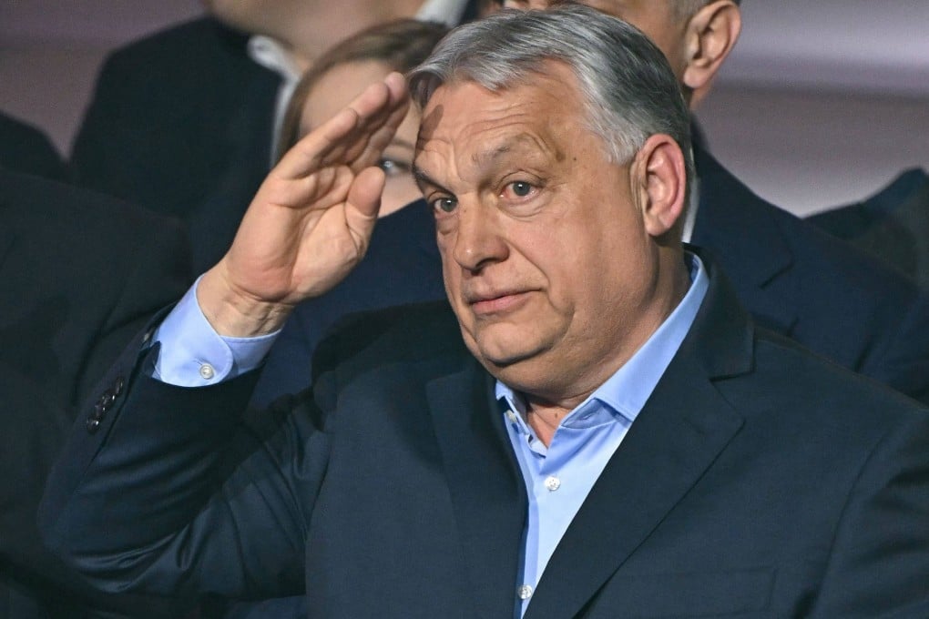 Hungary’s Prime Minister Viktor Orban salutes supporters in Budapest on April 12. Photo: AFP