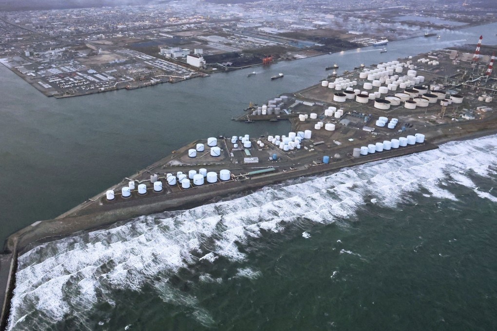 Waves hit Tomakomai in Hokkaido prefecture following an earthquake on April 20. Photo: Kyodo/Reuters