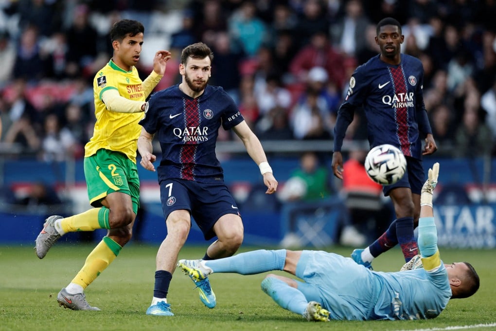 PSG have been peaking in the second half of the season, and have found a new level since signing Georgia winger Khvicha Kvaratskhelia (middle) in January last year. Photo: Reuters
