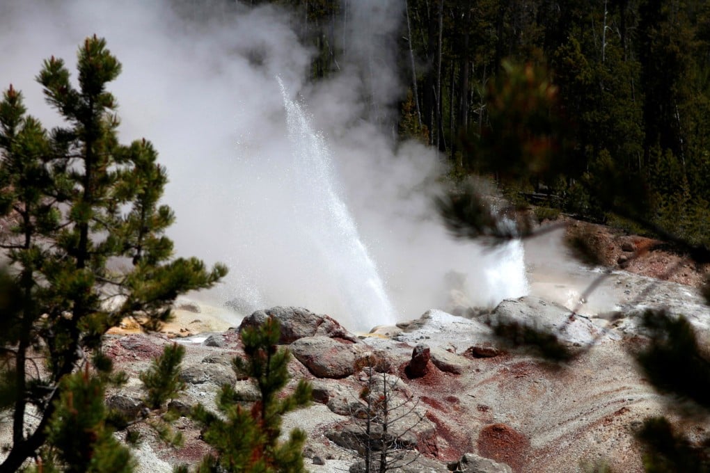 The Steamboat Geyser erupts in Yellowstone National Park in Wyoming. Chinese scientists say Yellowstone’s magma channels were not blasted open by magma forcing its way upward, as long believed. Photo: Reuters