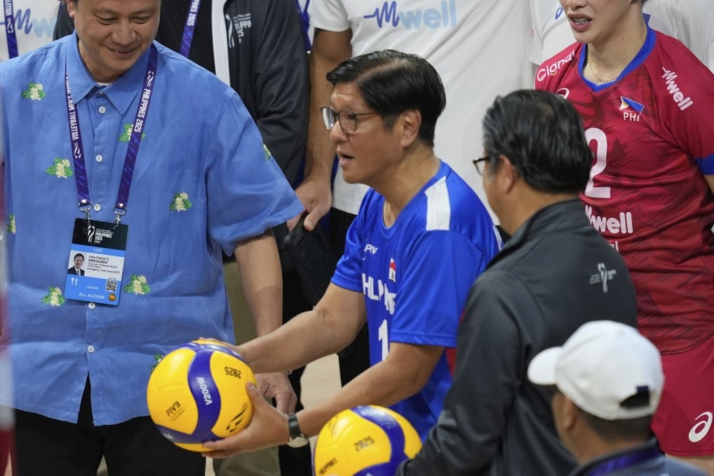 Philippine President Ferdinand Marcos Jnr tosses the ceremonial ball during the opening of the 2025 FIVB Volleyball Men’s World Championship in Pasay in September. Photo: AP