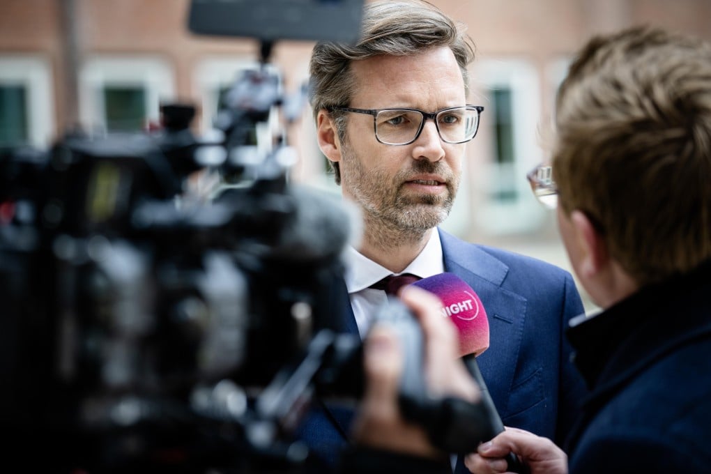 Sjoerd Sjoerdsma, the Dutch trade minister, is interviewed in The Hague, Netherlands, on April 10. Photo: EPA