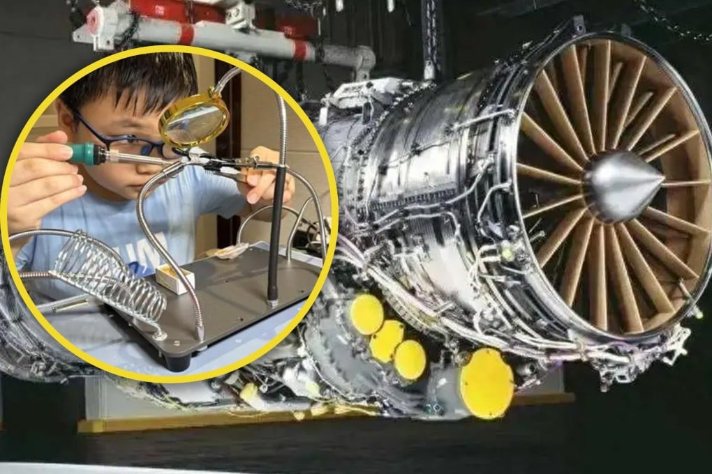 A 14-year-old boy in China has captured the spotlight by “handcrafting” a turbojet engine in his living room. Photo: SCMP composite/QQ.com/Sohu
