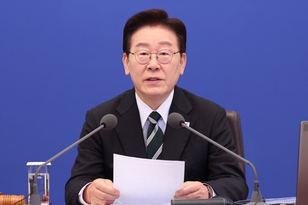 President Lee Jae Myung speaks during a Cabinet meeting at the presidential office Cheong Wa Dae in Seoul, South Korea, on Tuesday. Photo: EPA/Yonhap