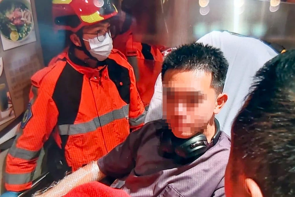 The injured male staff member was taken to United Christian Hospital in Kwun Tong. Photo: Handout