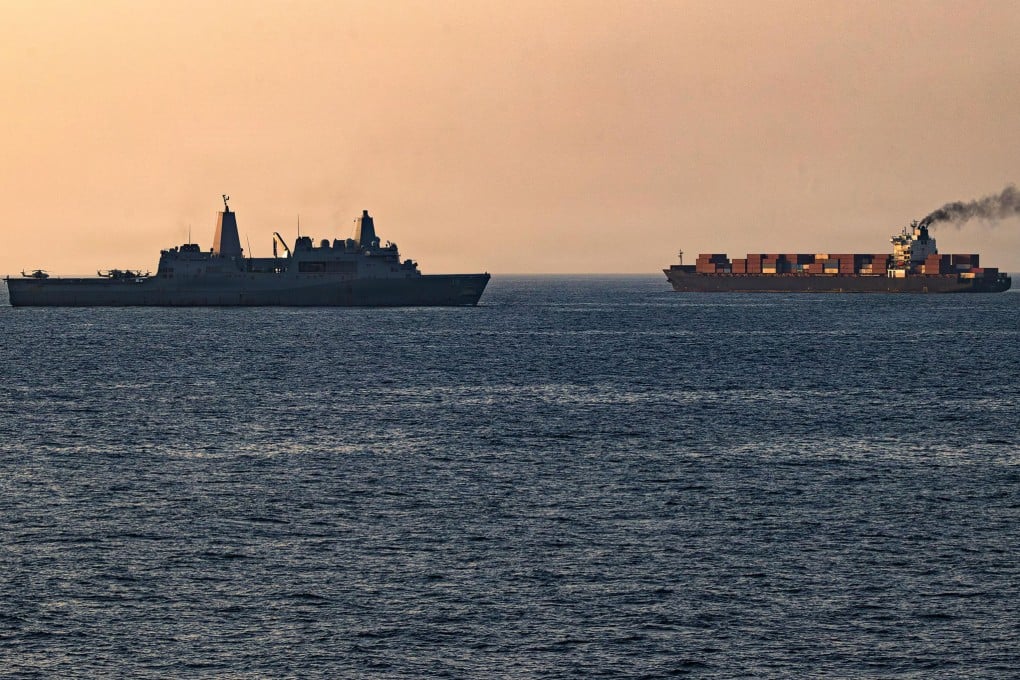 US forces patrol the Arabian Sea near the Touska on April 20 after firing upon the Iranian-flagged vessel that the United States accused of attempting to violate the US naval blockade of Iranian ports near the Strait of Hormuz. Photo: US Navy/TNS