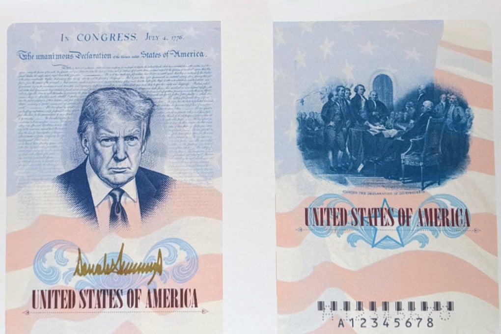 The limited-edition passport will feature Trump’s official photo superimposed on the Declaration of Independence, with his signature in gold underneath.