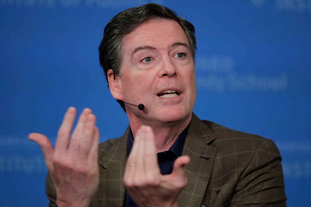 Former FBI director James Comey speaks at a Harvard event in February 2020. Photo: AP