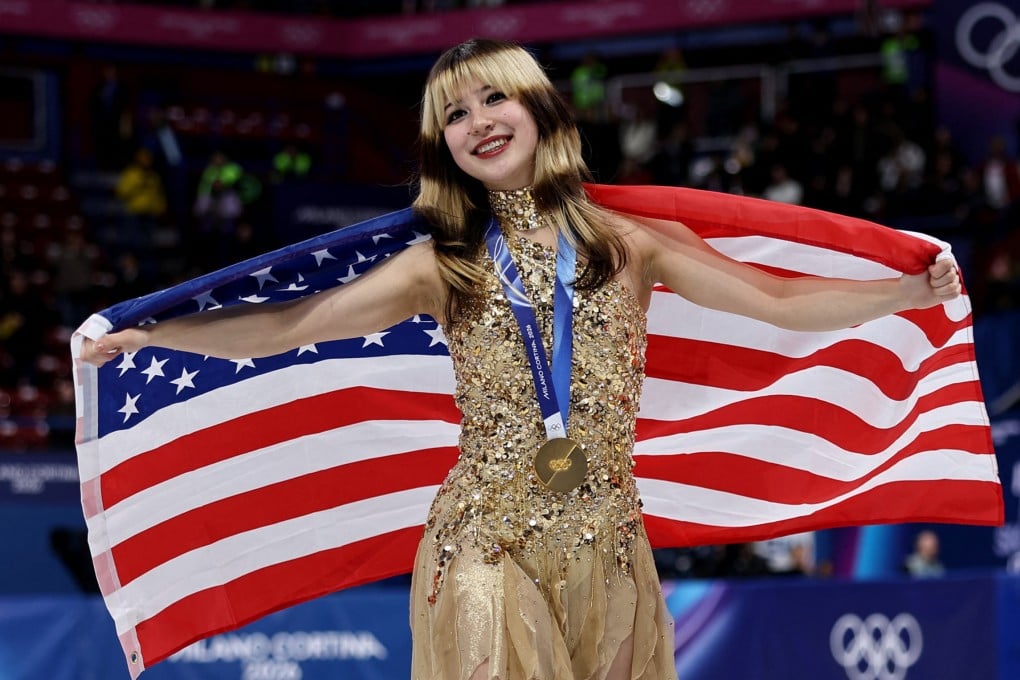 Alysa Liu of the United States celebrates after winning the gold medal in women’s single skating at the Winter Olympics in Milan on February 19, 2026. The skater, who is part-white, part-Asian, is among a cohort of “Wasians” including Eileen Gu, Lola Tung, Hudson Williams and Megan Skiendiel who have found themselves in the limelight in 2026. Photo: Reuters