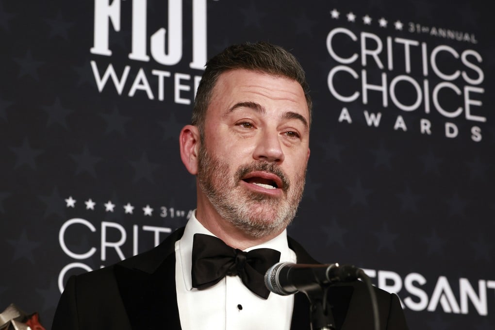 Jimmy Kimmel poses in the press room during the 31st Annual Critics Choice Awards in Santa Monica, California, in January. Photo: TNS