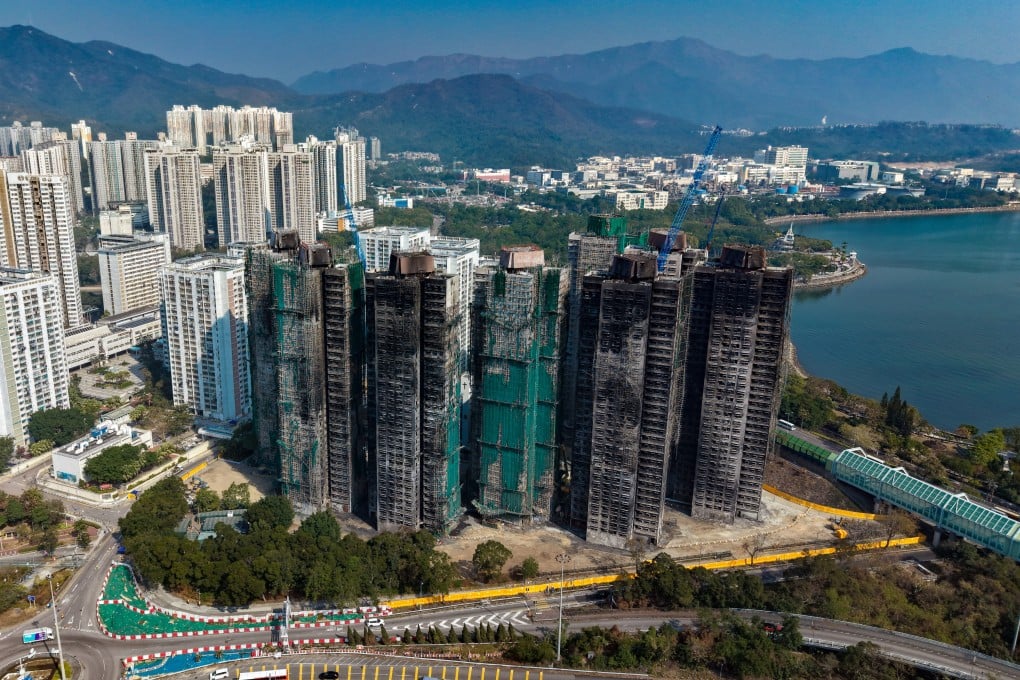 An aerial view of Wang Fuk Court, which was severely damaged during the Tai Po fire. Photo: Sam Tsang