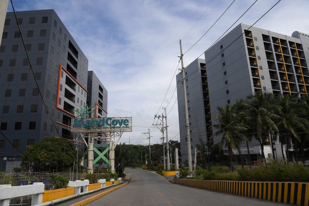 A closed Philippine online gaming operator (Pogo) hub inside the former Island Cove resort in Kawit, Cavite province in December 2024. Photo: AFP