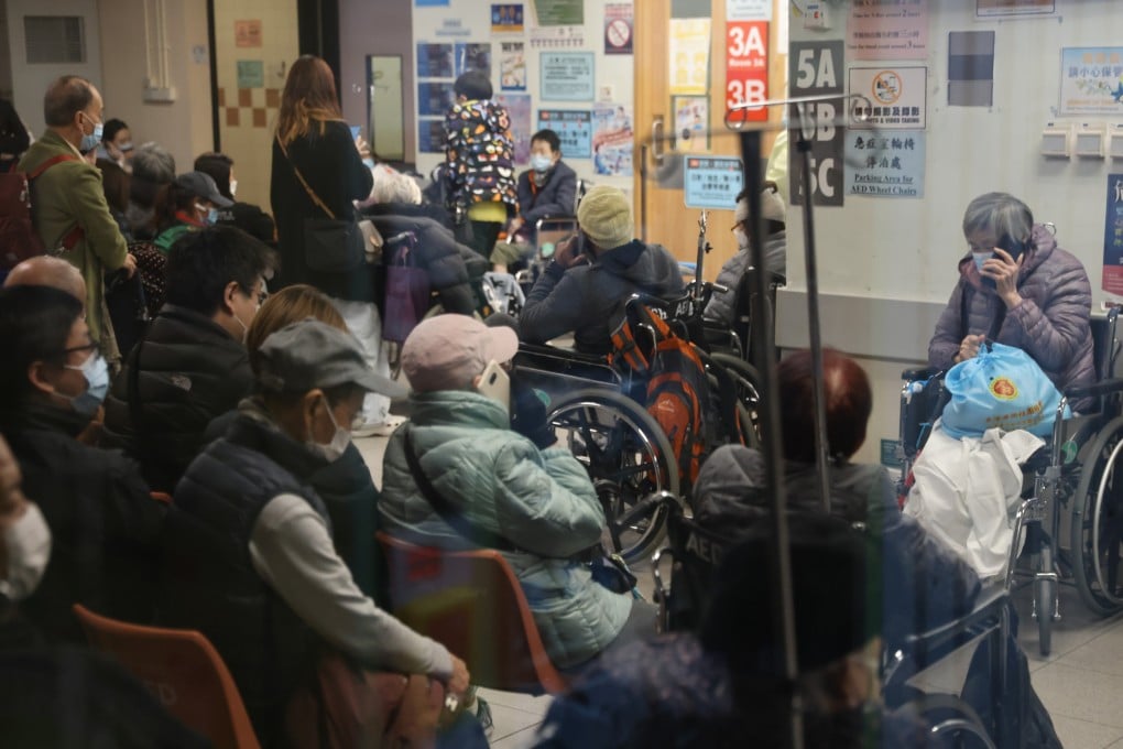 Patients waiting in the accident and emergency department of United Christian Hospital in Kwun Tong. Photo: May Tse