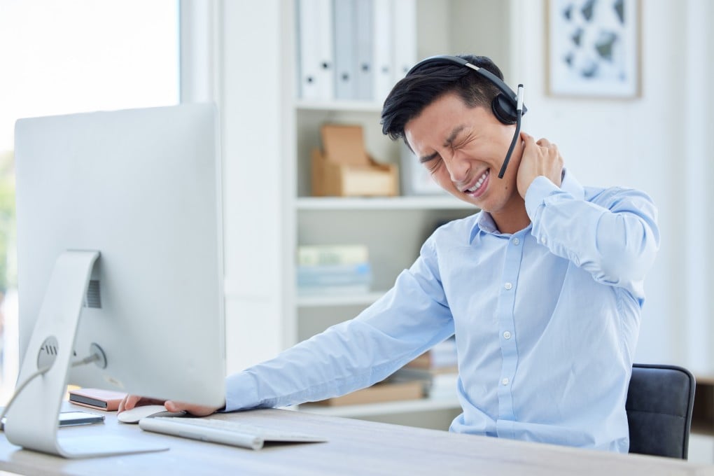 Paying greater attention to posture and adding neck-specific exercises to a fitness routine are small changes that could ease discomfort for office worker who use screens extensively. Photo: Shutterstock
