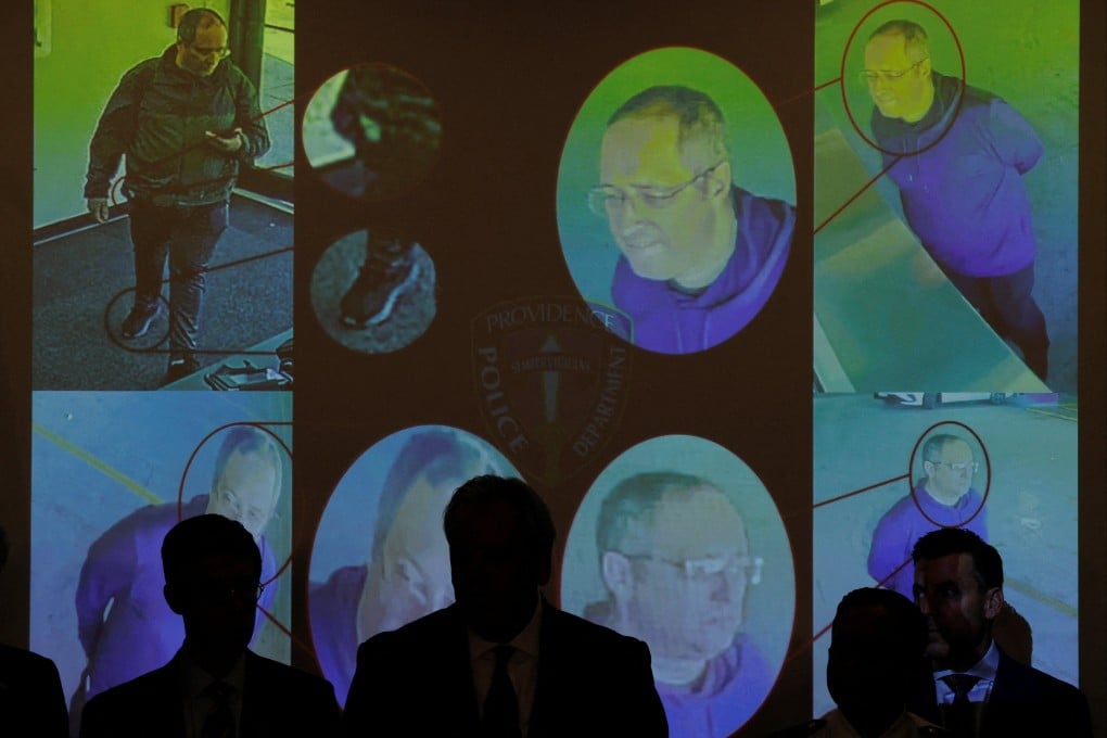 Images of the shooter at Brown University, identified by authorities as Claudio Neves Valente, are displayed during a press conference in Providence, Rhode Island, in December 2025. Photo: Reuters