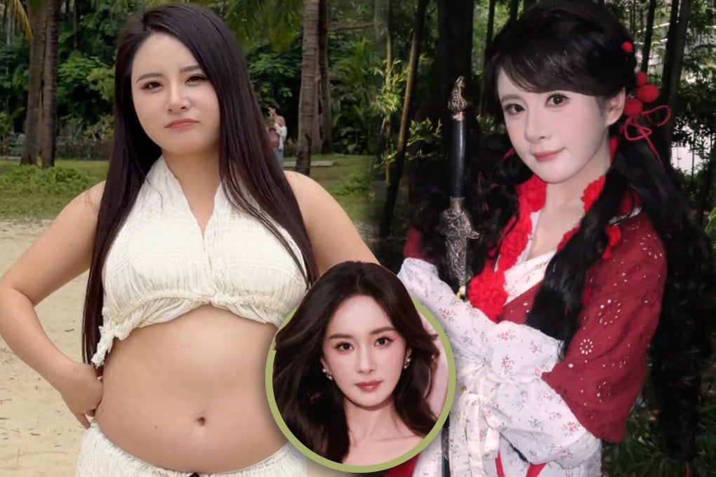 A woman lost 21kg in four months after a friend suggested that being thinner would make her resemble the famous actress Yang Mi (in circle). Photo: SCMP composite: Douyin/RedNote