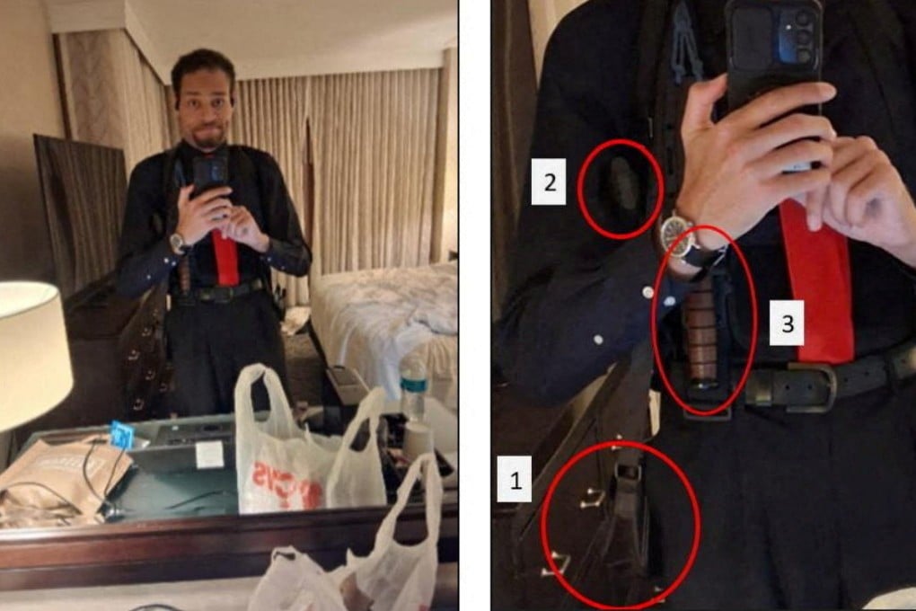 Cole Allen appears in a selfie picture in a composite image released on Wednesday. Photo: US Department of Justice via Reuters