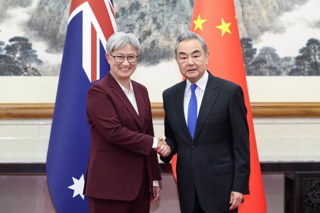 Australian Foreign Minister Penny Wong meets her Chinese counterpart Wang Yi in Beijing on Wednesday. Photo: Xinhua