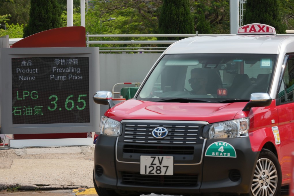 A taxi pulls up at an LPG filling station in Yuen Chau Tsai, Tai Po. Photo: Jelly Tse