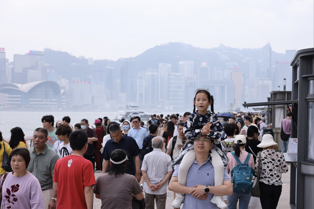 Mainland tourists flock to Tsim Sha Tsui during the Golden Week holiday on May 3, 2025. Photo: Nora Tam