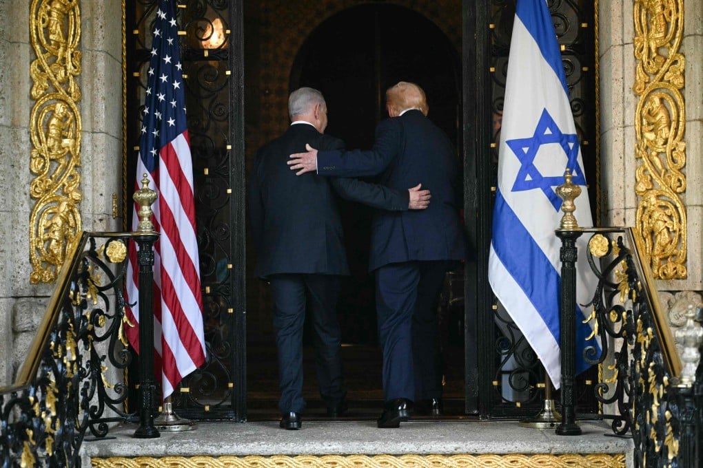 US President Donald Trump and Israeli Prime Minister Benjamin Netanyahu walk inside after Netanyahu arrives at Trump's Mar-a-Lago residence in Palm Beach, Florida on December 29, 2025. Photo: AFP