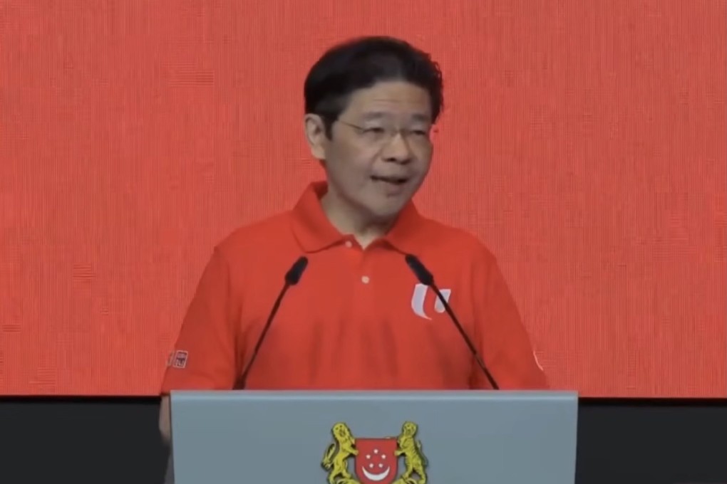 Singapore’s Prime Minister Lawrence Wong speaks about the impact of AI on the economy in his May Day rally speech in the city state on Friday. Photo: YouTube