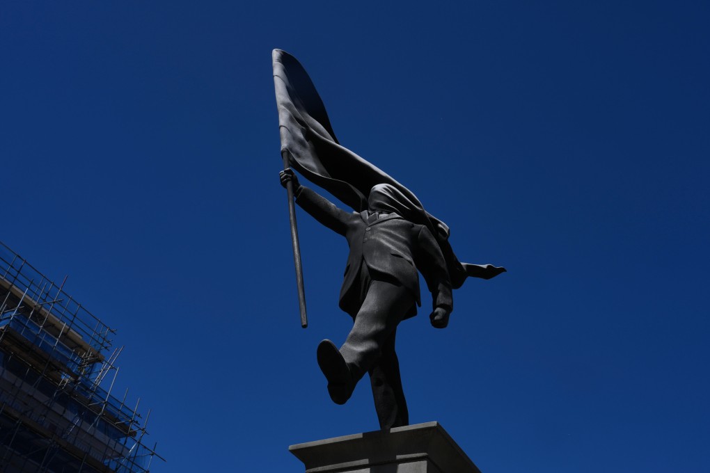 Statues are not what Banksy is primarily known for. He is far more famous for his spray-painting on buildings. Photo: AP