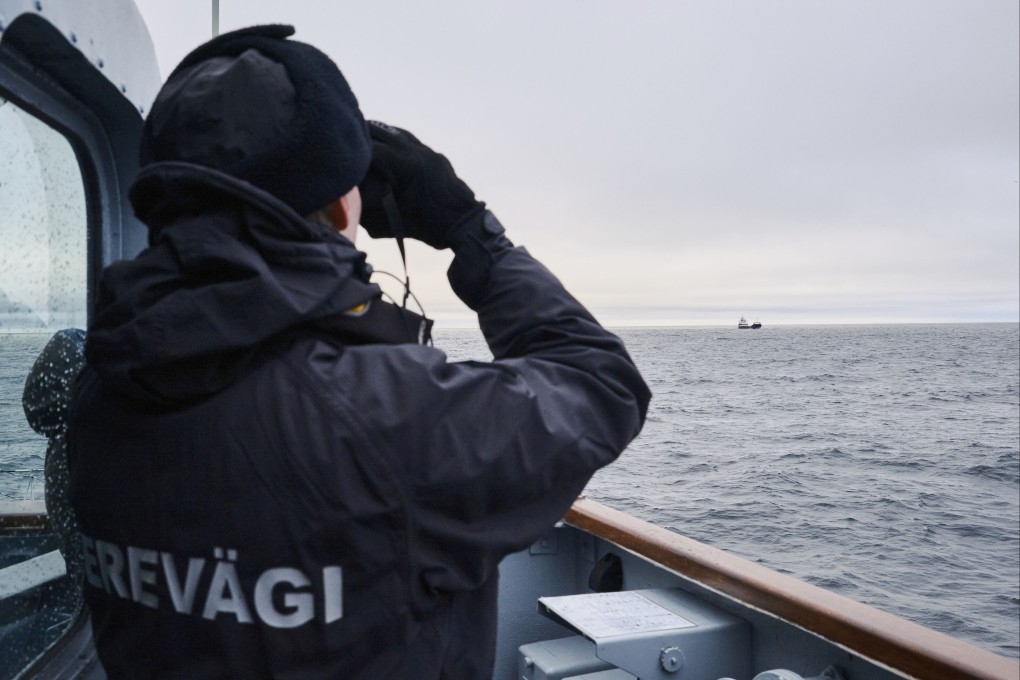 An Estonian naval ship sails in the Baltic Sea on January 9, 2025, as part of stepped-up Nato patrols in the region following suspected sabotage of undersea cables. Photo: AP