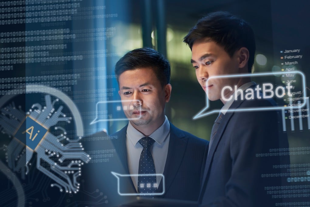 Men work with the help of AI. Salaries of AI-savvy software engineers have shot up in Singapore. Photo: Shutterstock
