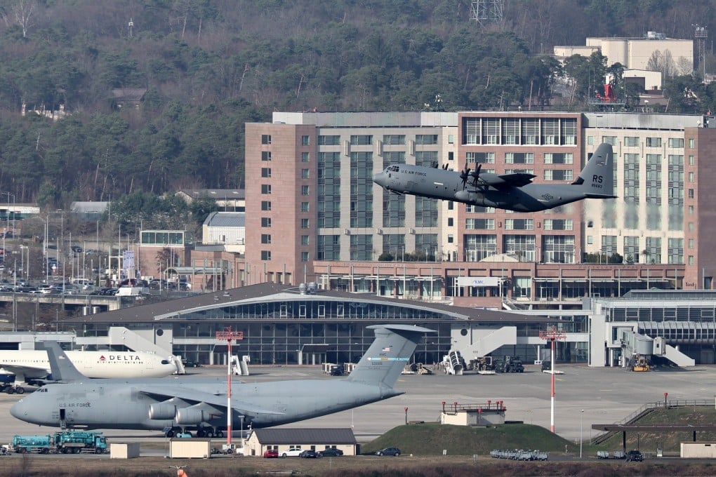 A US Air Force jet takes off from the Ramstein base in Germany in March. Photo: EPA