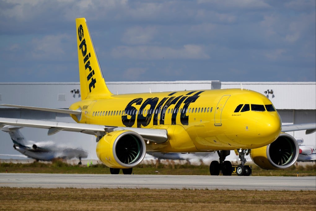 A Spirit Airlines Airbus A320 prepares to take off from Fort Lauderdale-Hollywood International Airport in Florida in January 2021. Photo: AP