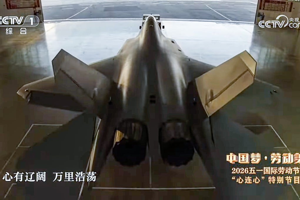 A J-35A fighter jet appeared on Chinese state television on May 1, fuelling speculation it is a variant set for export to Pakistan. Photo: CCTV